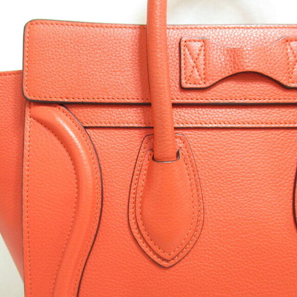 Celine Luggage Tote Bag Leather Orange - Picture 10 of 10